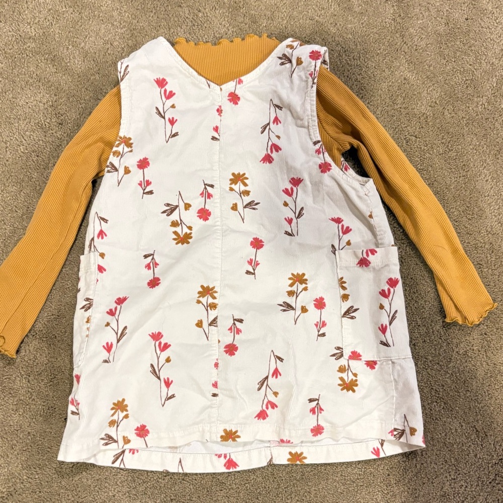 Carter's Cream Floral Pocket Dress - Pink & Brown Flowers